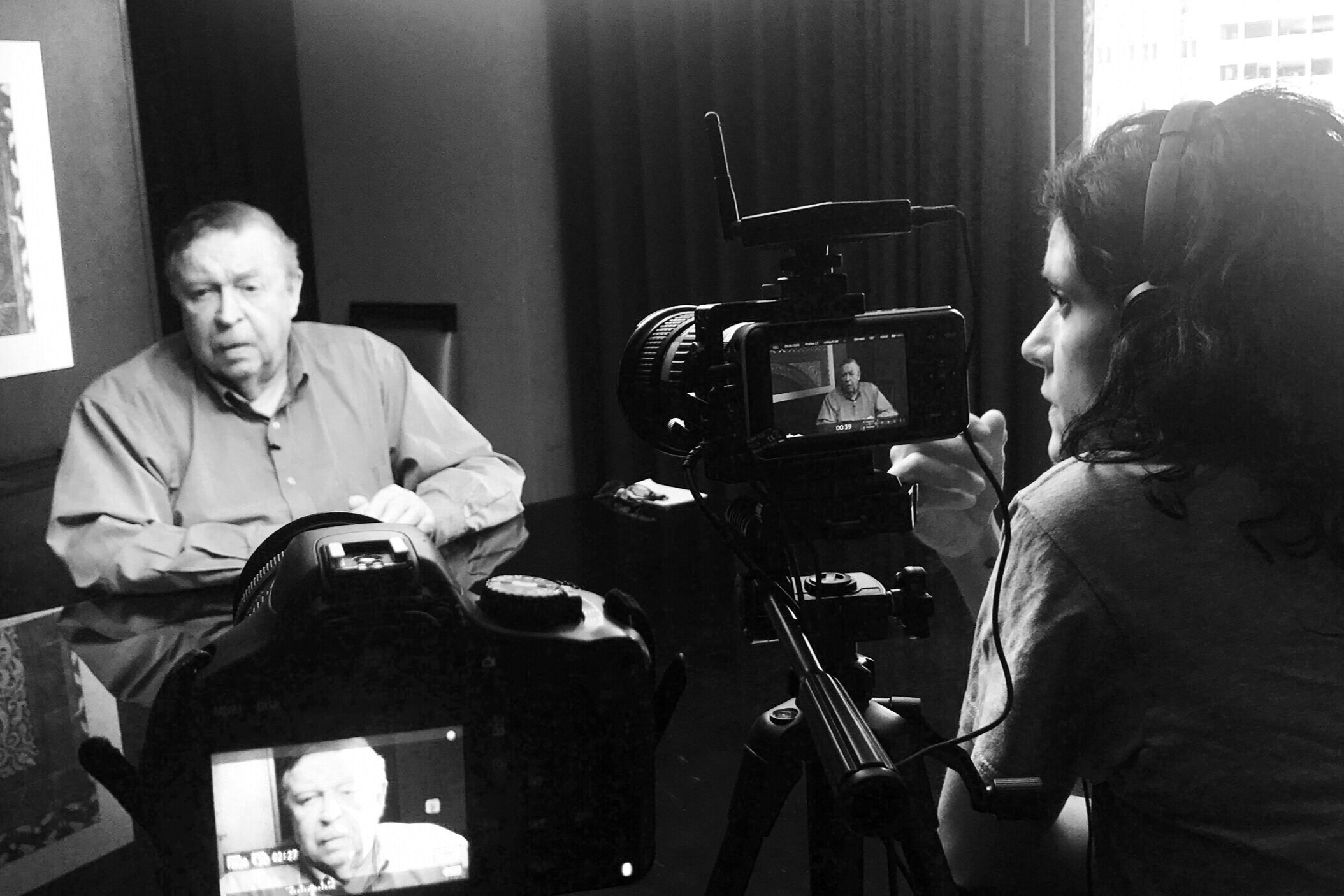 A man being interviewed