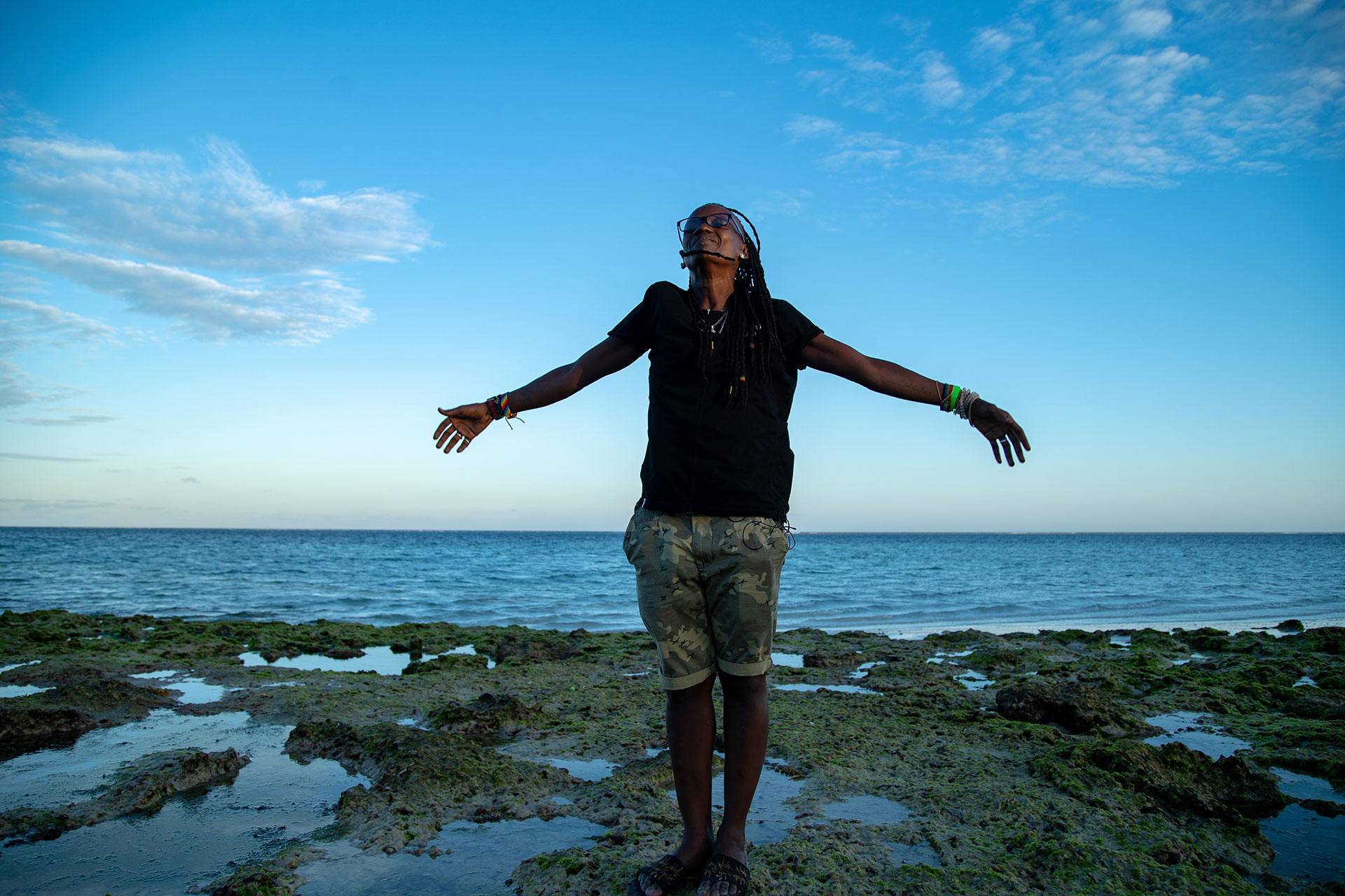 A woman on the beach